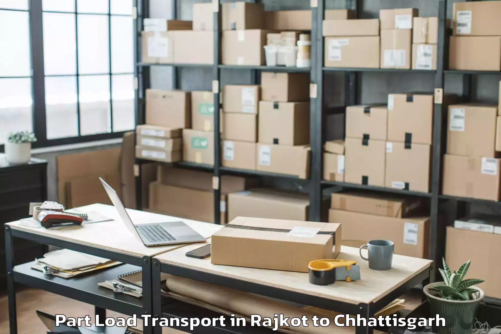 Leading Rajkot to City Center Mall Raipur Part Load Transport Provider